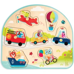 B. Toys B.TOYS B. Vehicles On The Go - Holzpuzzle Verrückte Fahrzeuge 7-teilig Mehrfarbig