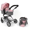 BAYER CHIC 2000 Kombi-Puppenwagen Lia, Melange Grau-rosa -Babyspielzeug bayer chic 2000 kombi puppenwagen lia melange grau rosa a281692