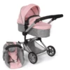 BAYER CHIC Kombi Puppenwagen LINUS Melange Grau Rosa -Babyspielzeug bayer chic kombi puppenwagen linus melange grau rosa a320889
