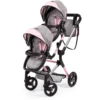 Bayer Design Zwillings-Puppenwagen Twin Neo Grau/rosa, Mit Schmetterling -Babyspielzeug bayer design zwillings puppenwagen twin neo grau rosa mit schmetterling a313430