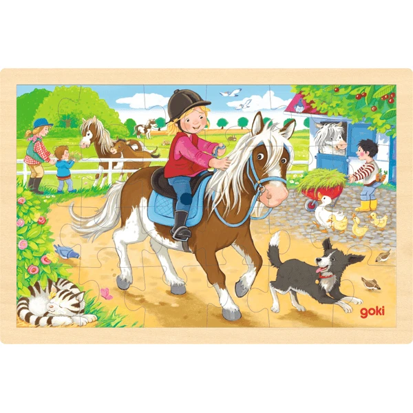 Goki Einlegepuzzle Ponyhof 3 Goki Einlegepuzzle Ponyhof
