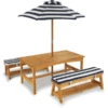 Kidkraft® Kinder Gartengarnitur Mit Bänken, Kissen Und Sonnenschirm, Marineblau -Babyspielzeug kidkraft kinder gartengarnitur mit baenken kissen und sonnenschirm marineblau a217906