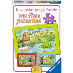 Ravensburger My First Puzzle - Rahmenpuzzle Kleine Gartentiere, 3x6 Teile